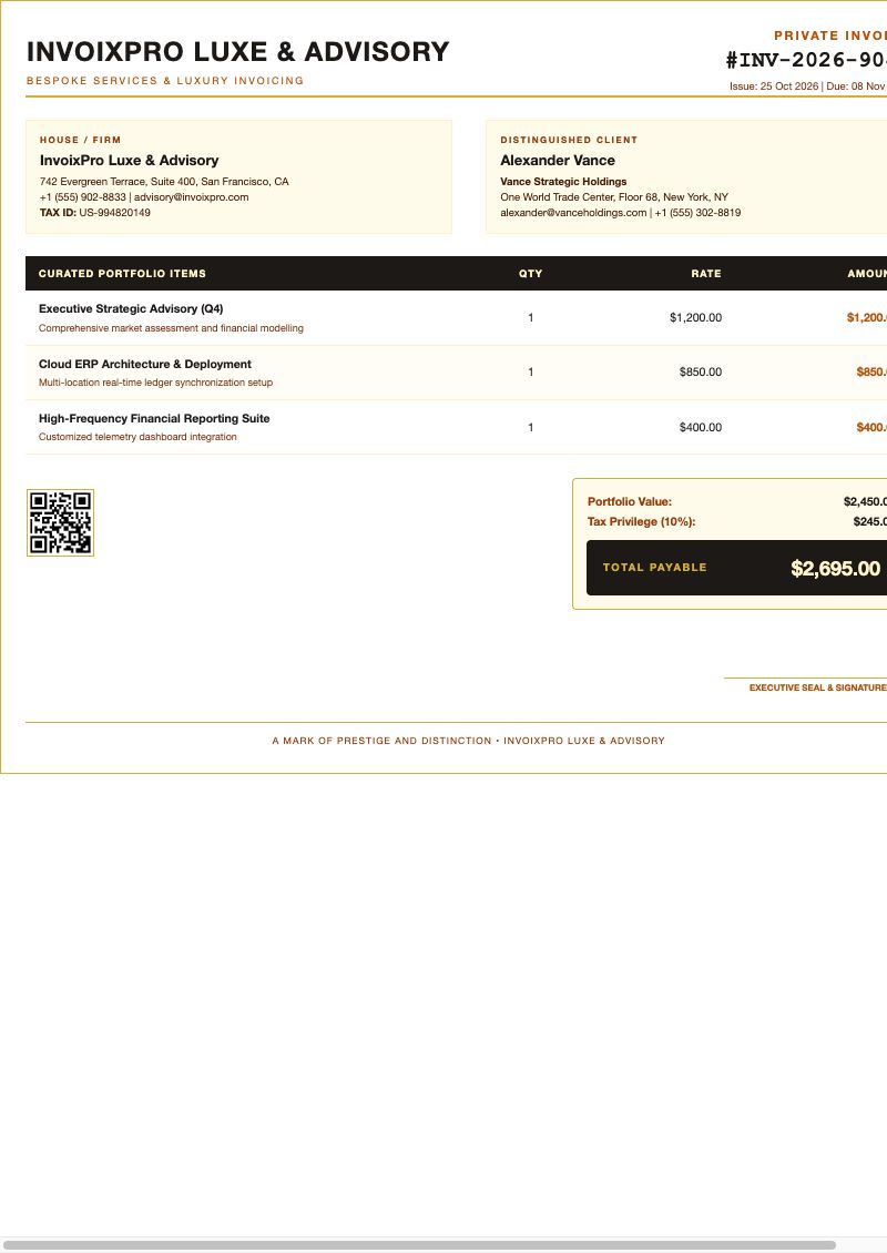 Executive Luxe Invoice